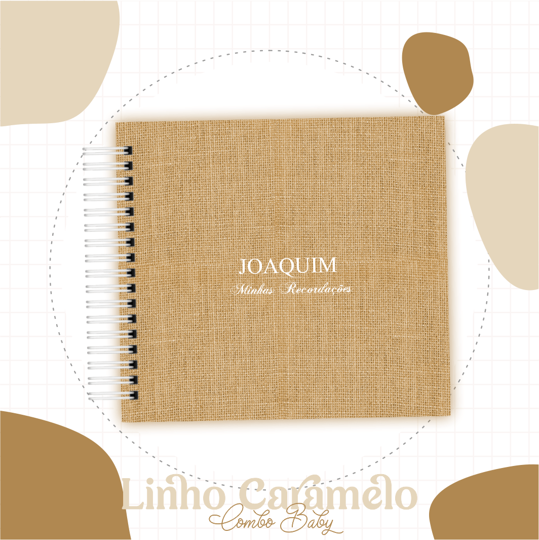 Caderneta e Livro do bebe Linho Caramelo - Arquivo Digital