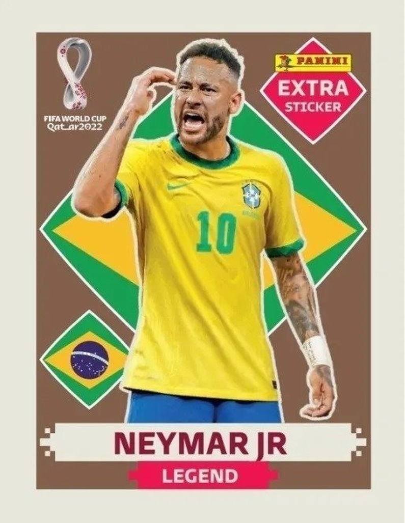 Figurinha Copa do Mundo Qatar Neymar LEGEND silver prata ORIGINAL panini