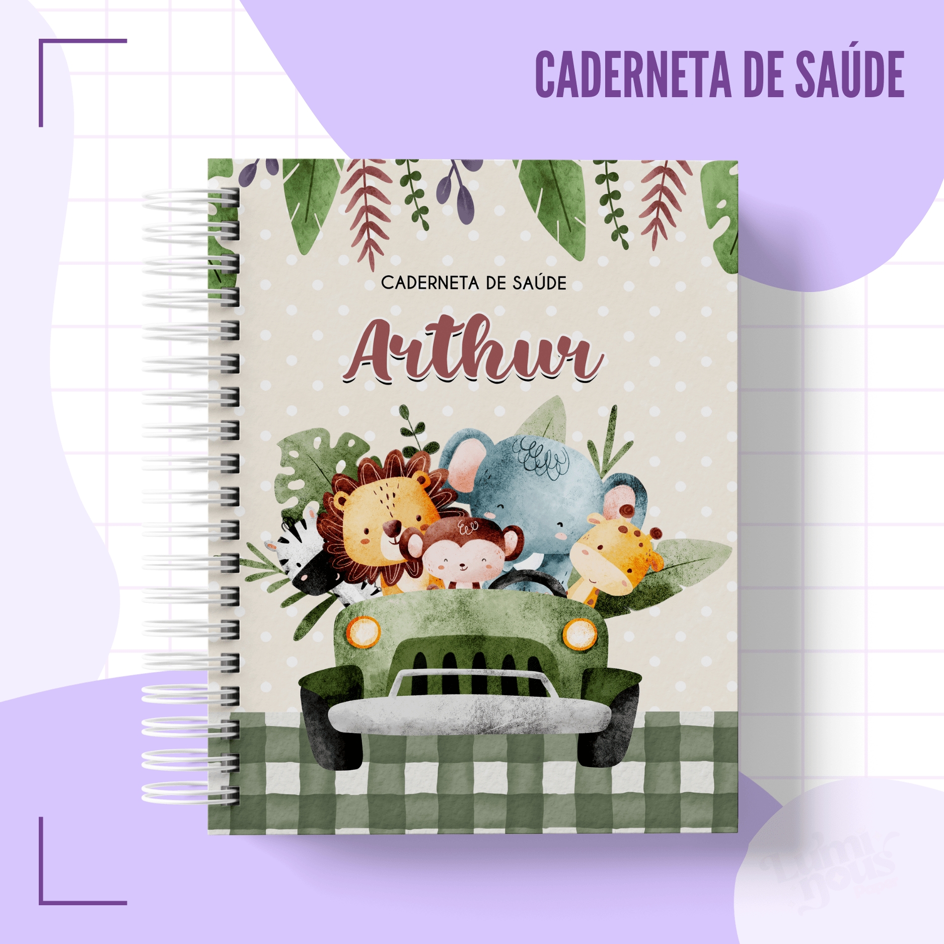 Capas Cadernetas Safari - SOMENTE CAPAS