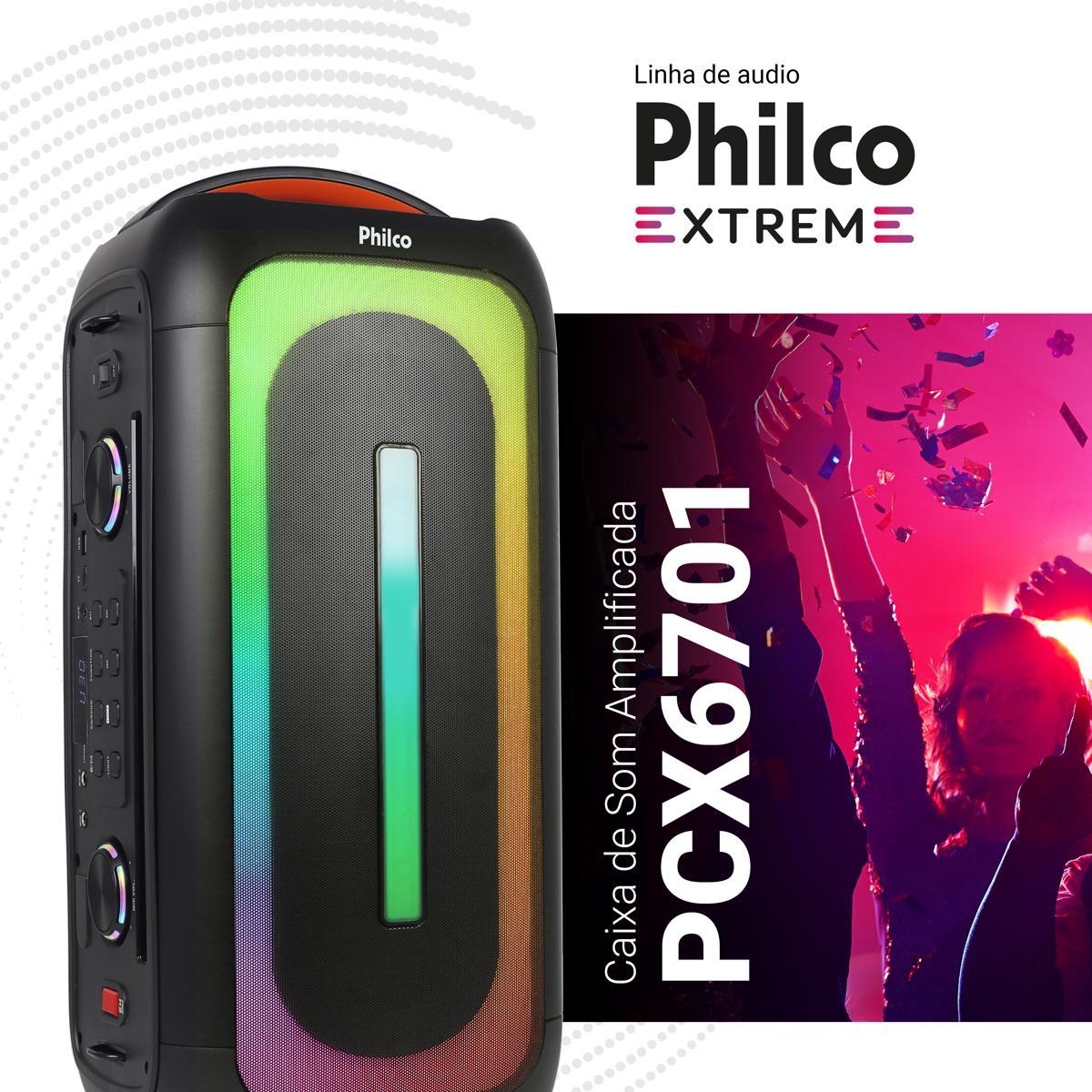 Caixa de Som Philco Extreme Flash Light 650W PCX6701 - Bivolt