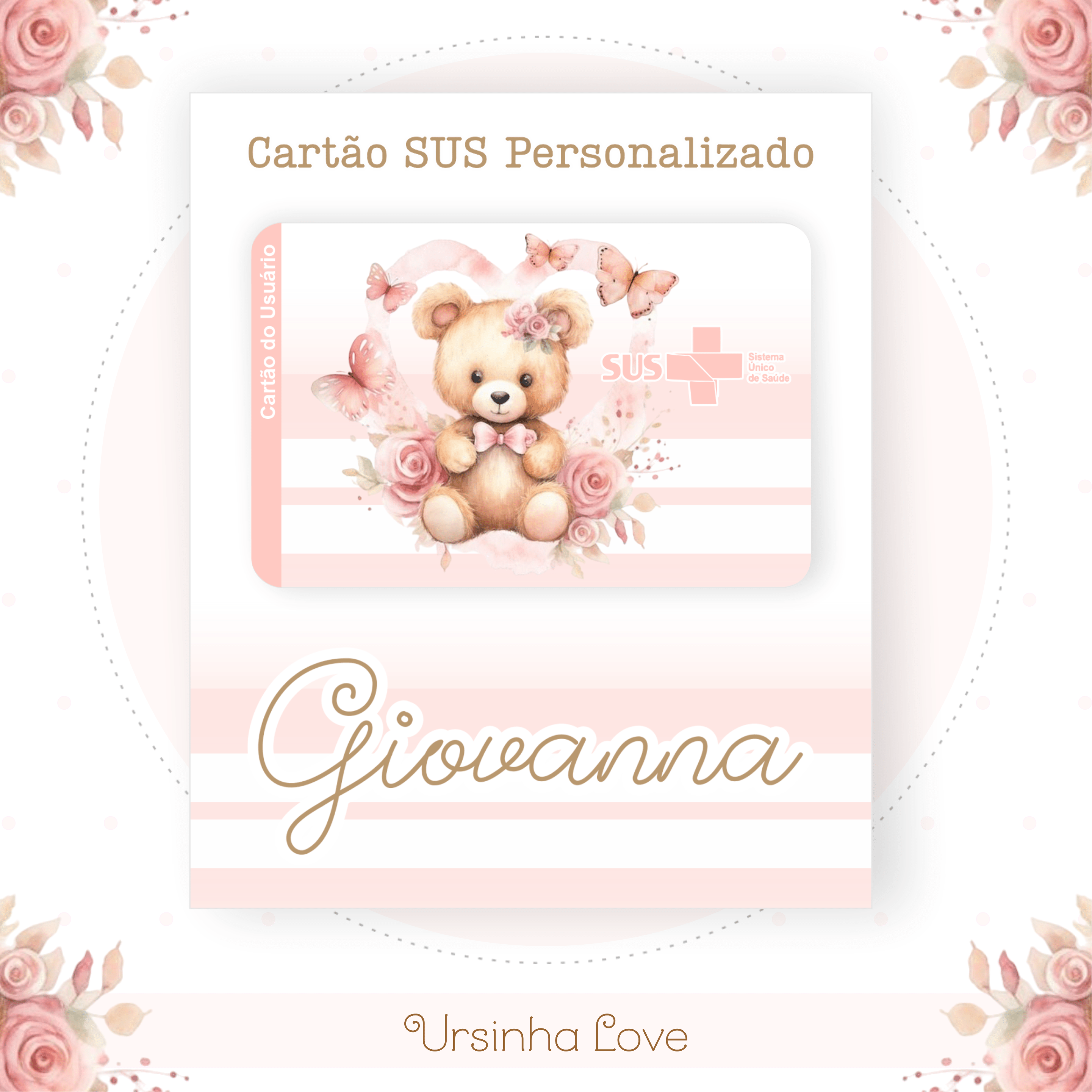 Caderneta e Livro do bebe Ursinha Love