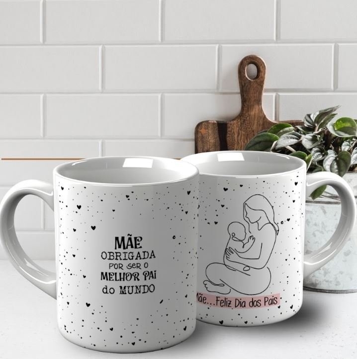 ARTE PARA CANECA DIA DOS PAIS MINIMALISTA