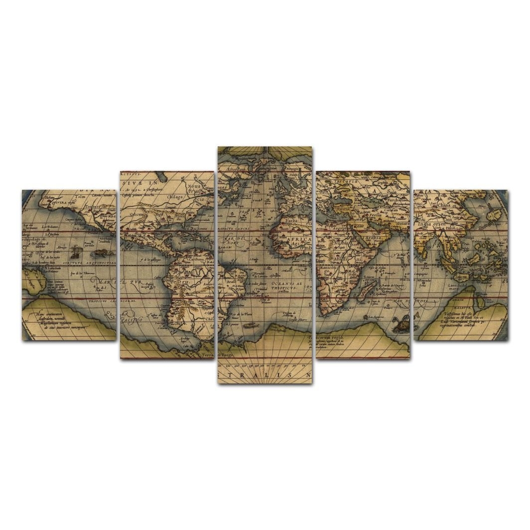 Quadro Decorativo Mapa Mundi Francês