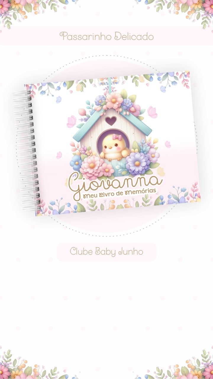 Caderneta e Livro do bebe Passarinho Delicado