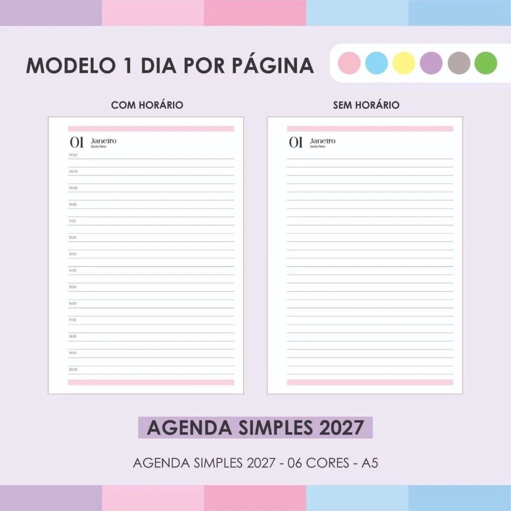 Agenda Simples 2027 – 06 Cores