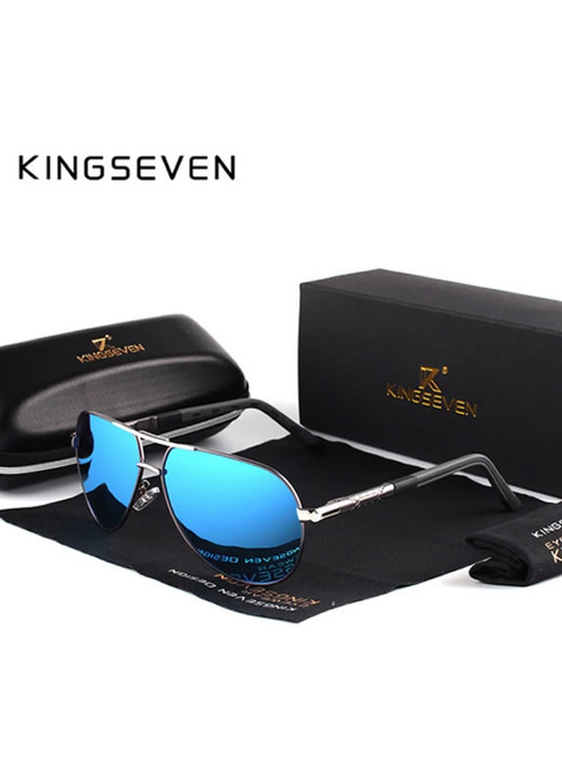 Óculos de sol Masculino Polarizado Magnésio KingSeven N725 Azul Preto