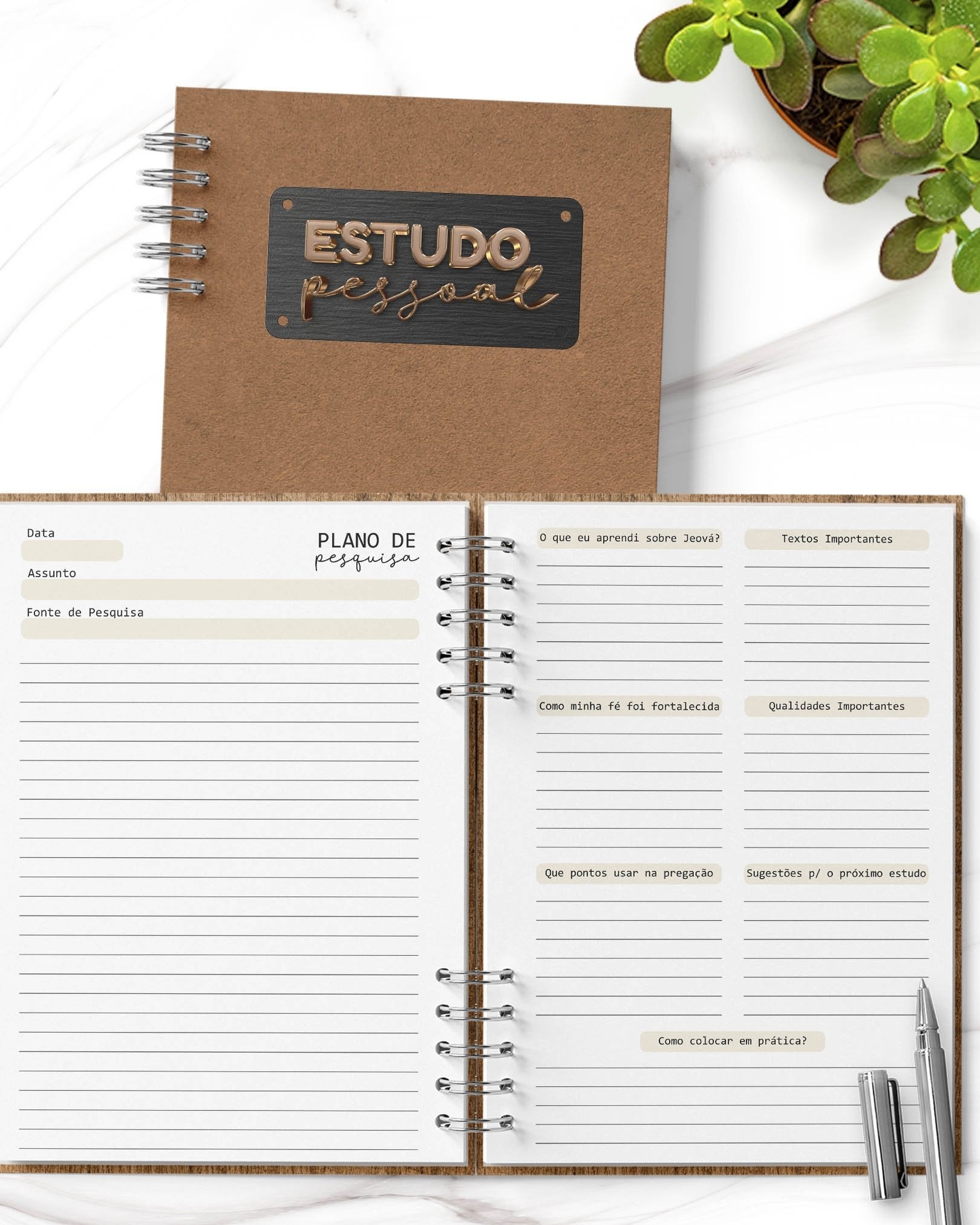 Arquivo Caderno Estudo Pessoal JW Masculino