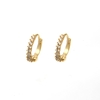 Brinco Argola Menor Frente Cravejado com Zircônias - Ouro Amarelo