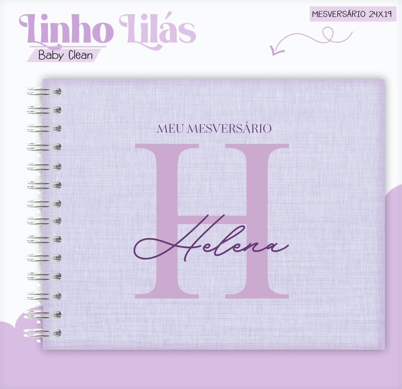 Caderneta e Livro do bebe Linho Lilás - Arquivo Digital