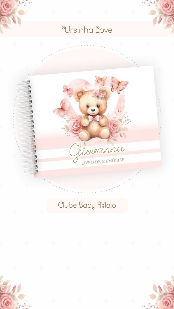 Caderneta e Livro do bebe Ursinha Love