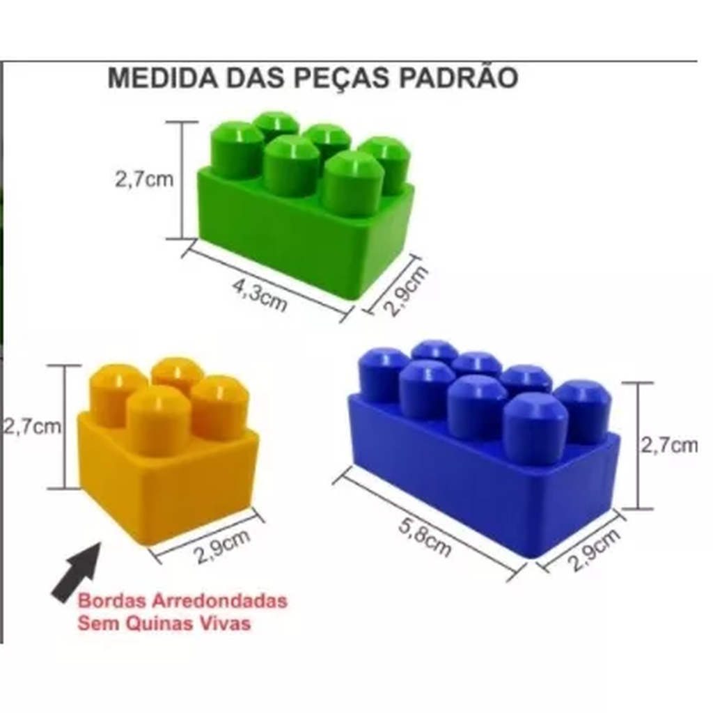 Blocos De Montar Jogo 500 Peças Brinquedo Educativos Didatico Pedagogico  Crianças Infantil