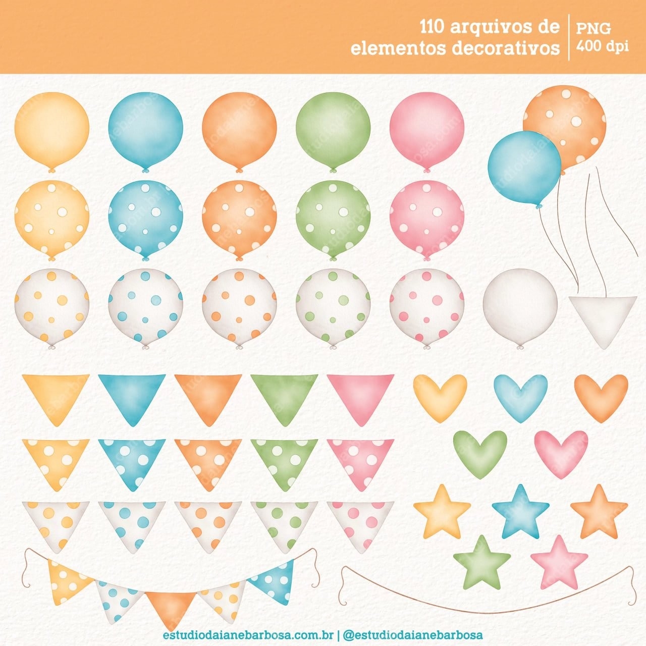 Arquivo Digital 365 Sorrisos - Cliparts Aquarela
