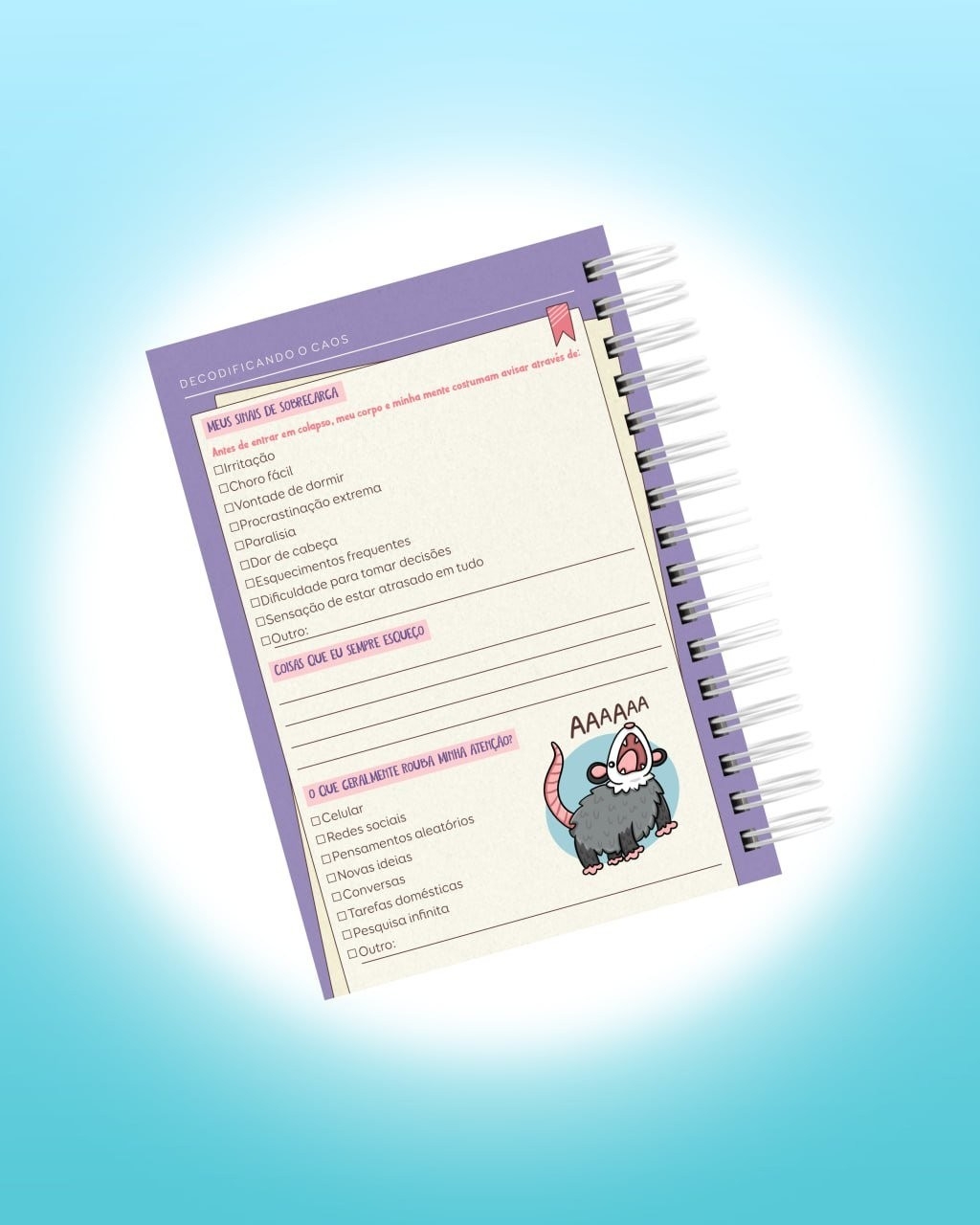 Arquivo Digital Planner de Sobrevivência para Cérebros Caóticos