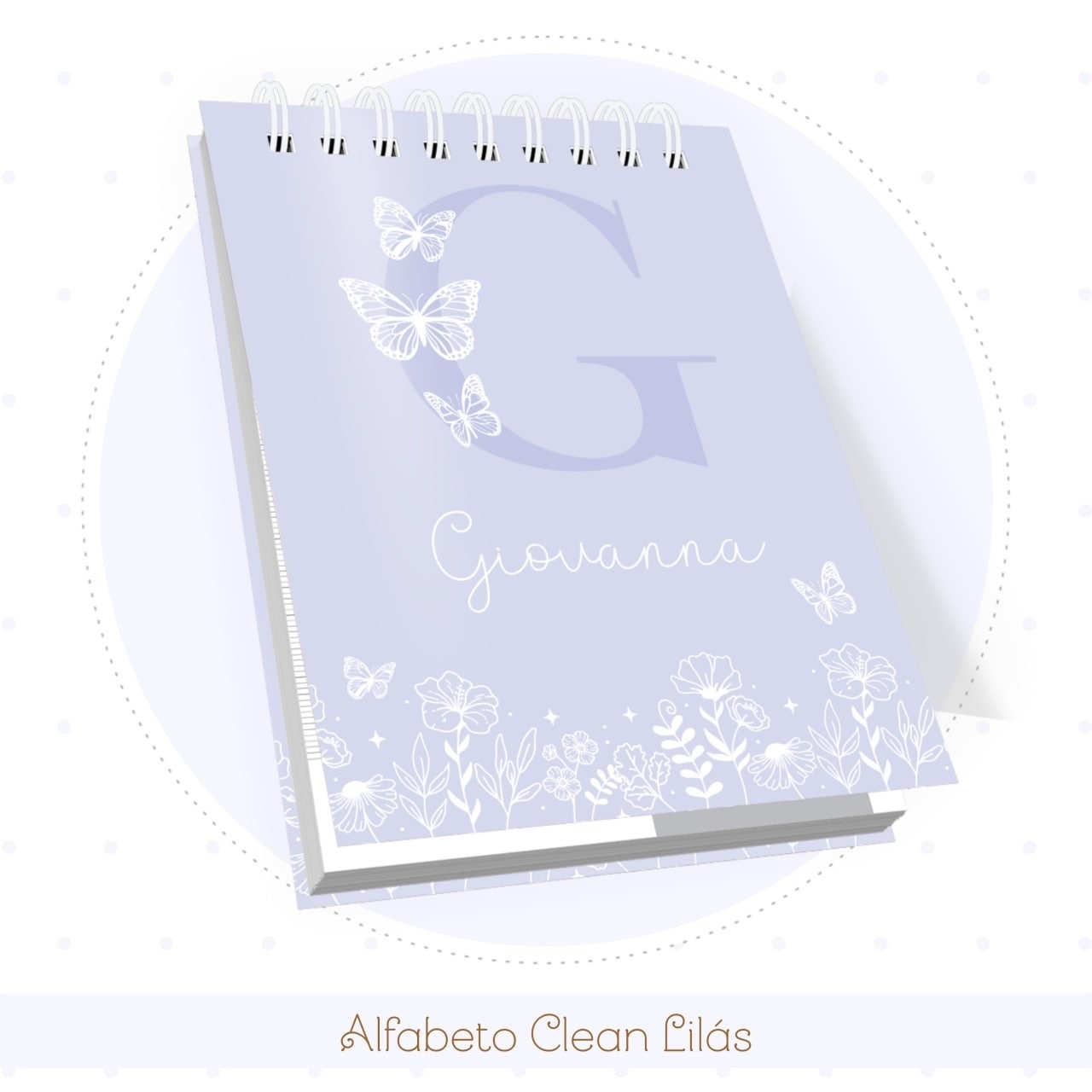 Caderneta e Livro do bebe Alfabeto Clean Borboleta Lilás