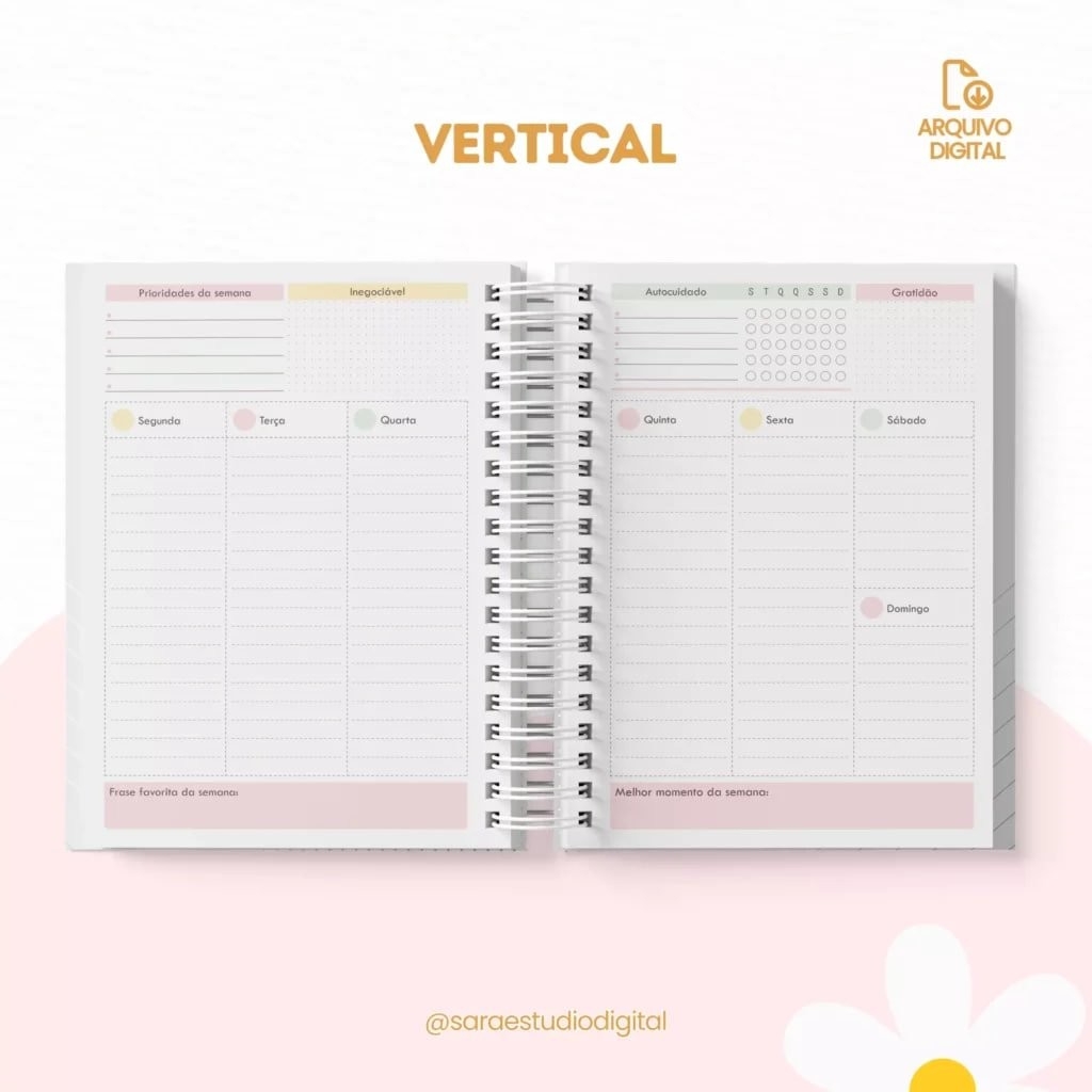 Planner Não Datado – Vertical e Horizontal