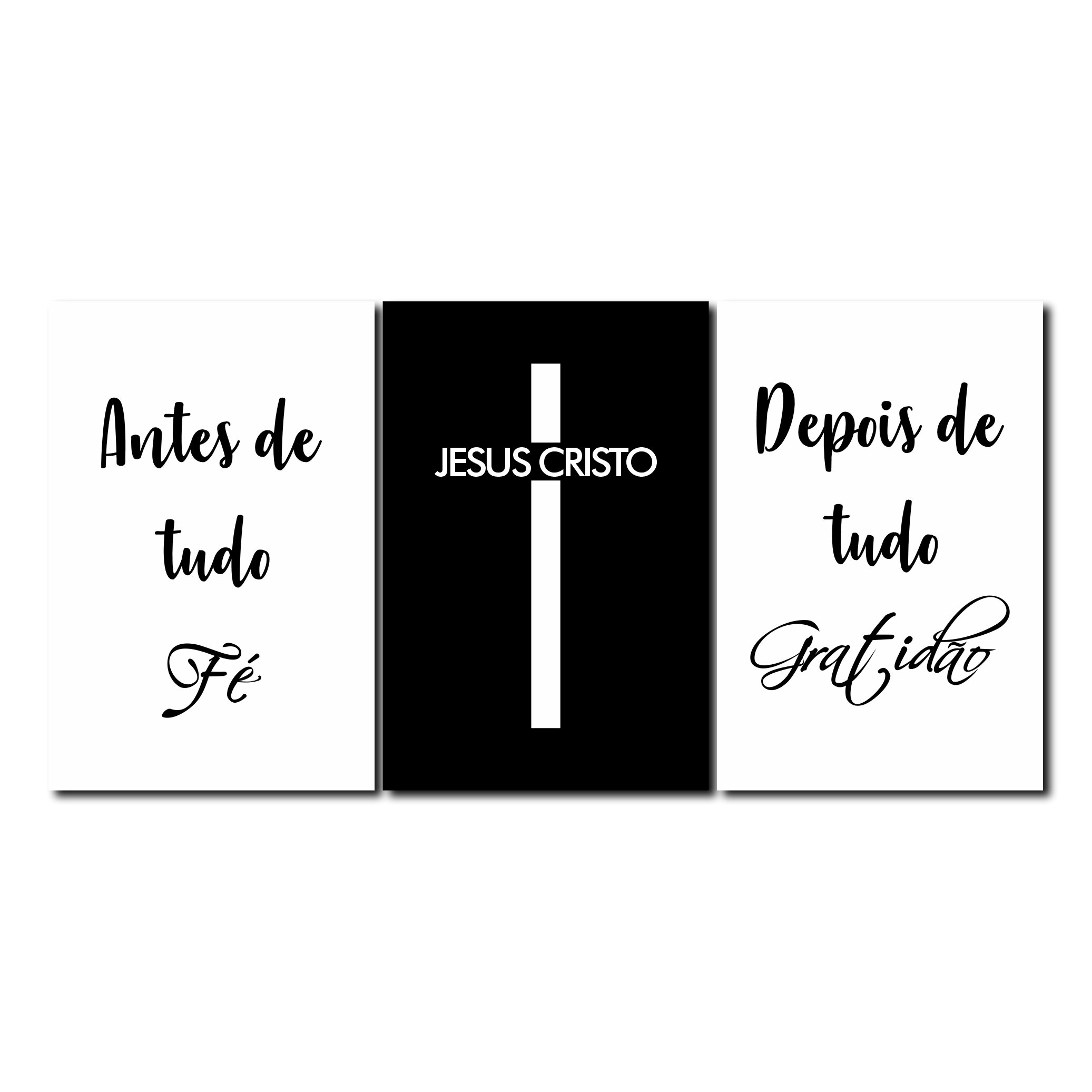 Quadro Decorativo Antes de Tudo Fé Depois de Tudo Gratidão