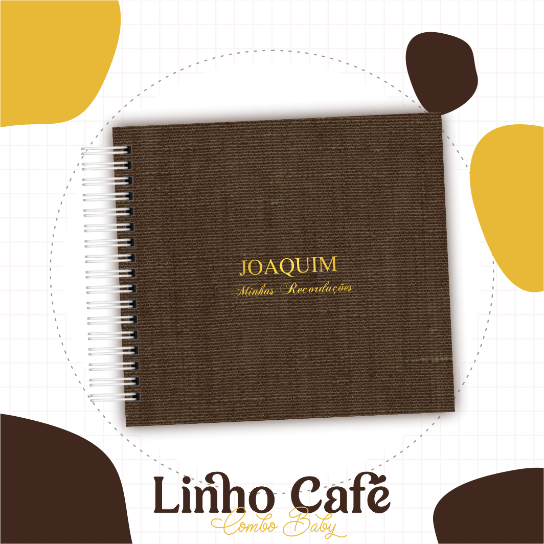 Caderneta e Livro do bebe Linho Café - Arquivo Digital