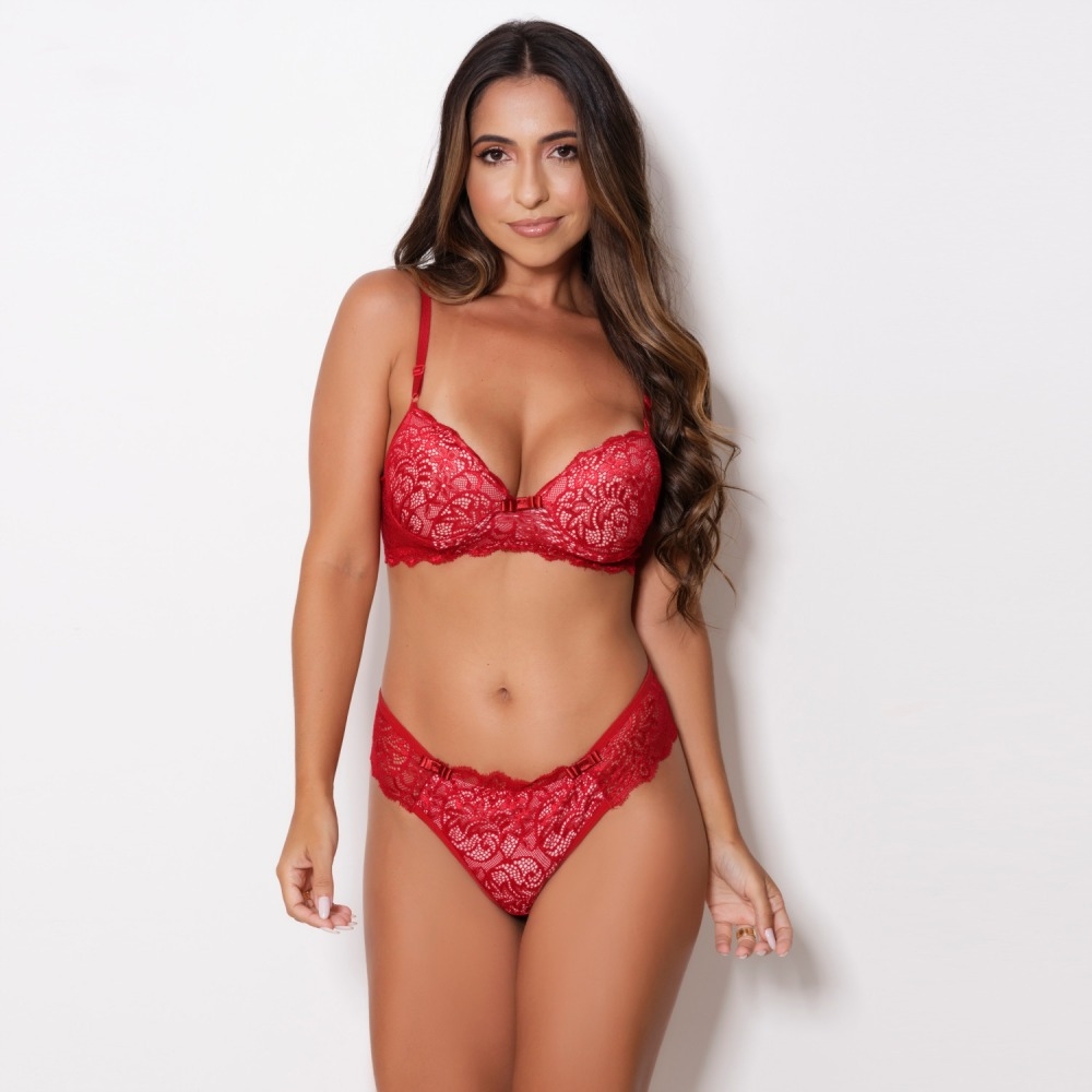 Conjunto Pequim com Bojo em Renda - C8726