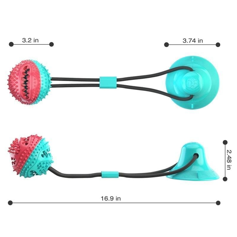 Bolinha para C&atilde;es com Ventosa de Silicone-Miau Auau Pets