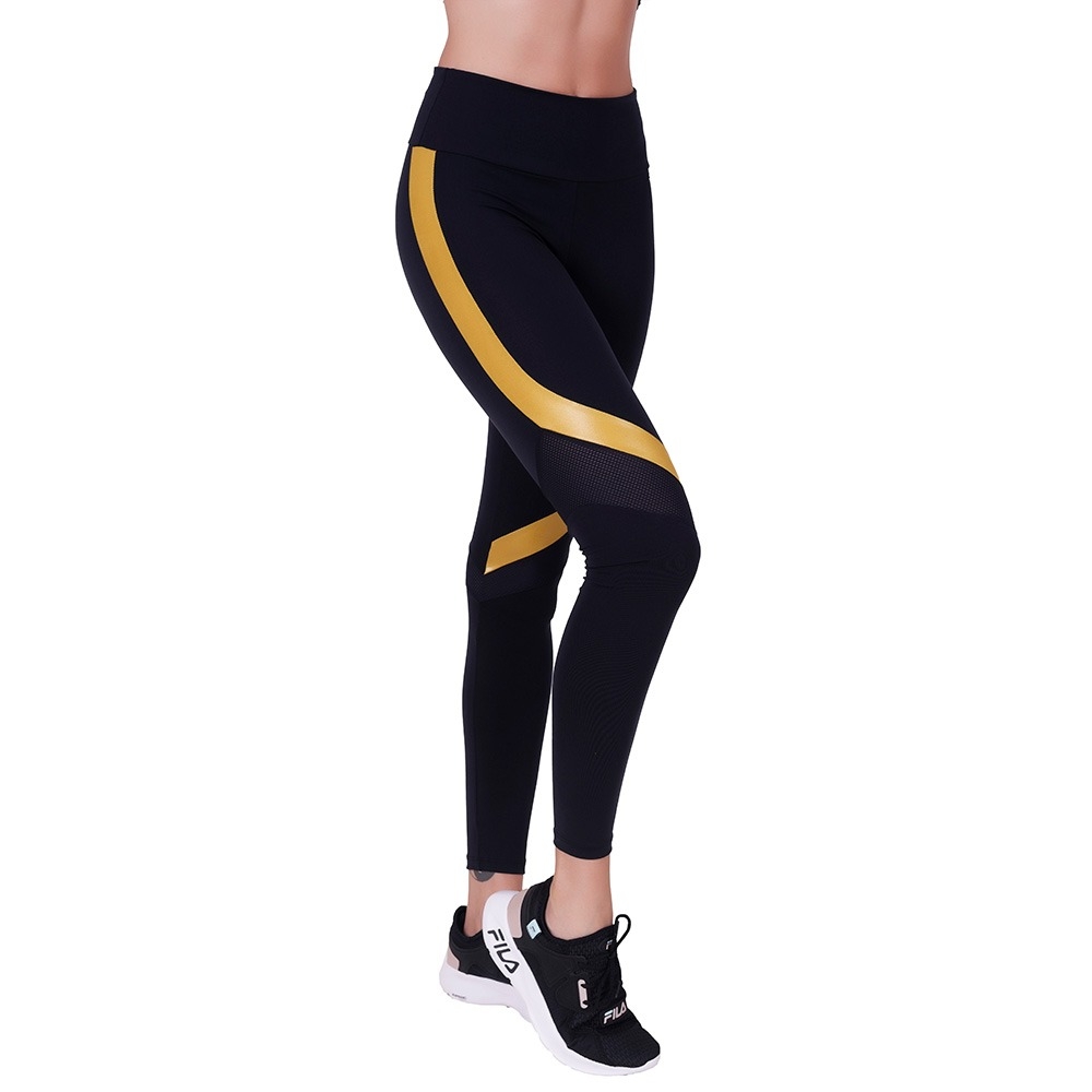 Calça Legging Recorte Lateral e Tela - C8565