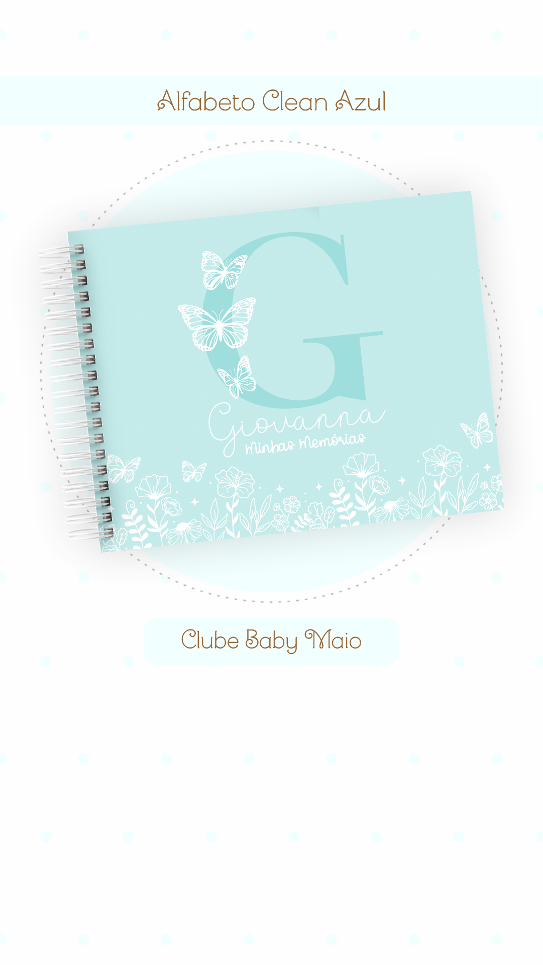 Caderneta e Livro do bebe Alfabeto Clean Borboleta Azul