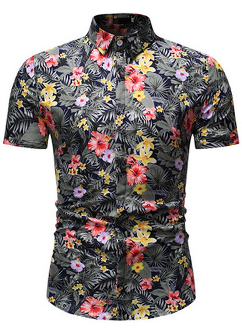 Camisa Florida Havaianas Primavera Verão Cinza C020