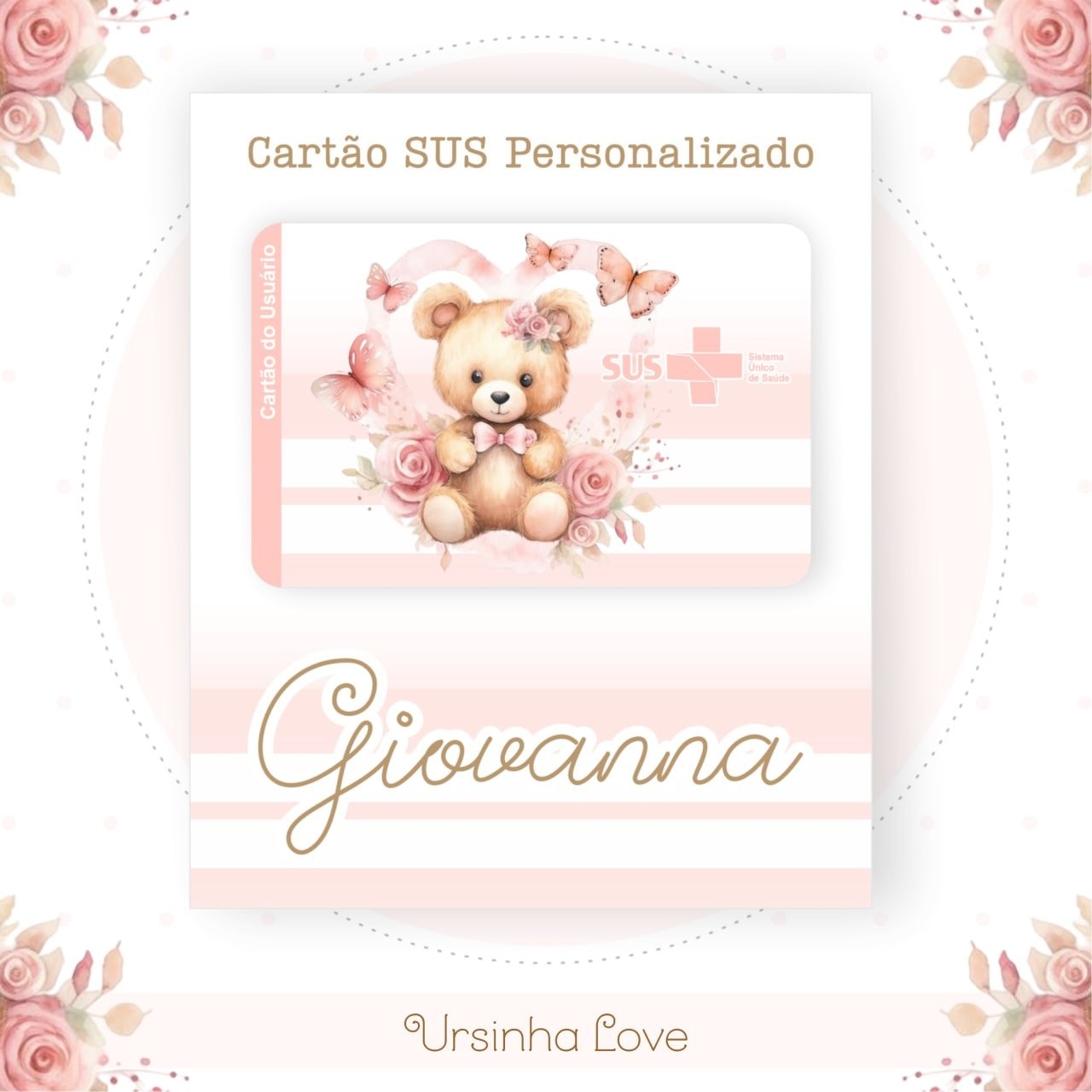 Caderneta e Livro do bebe Ursinha Love