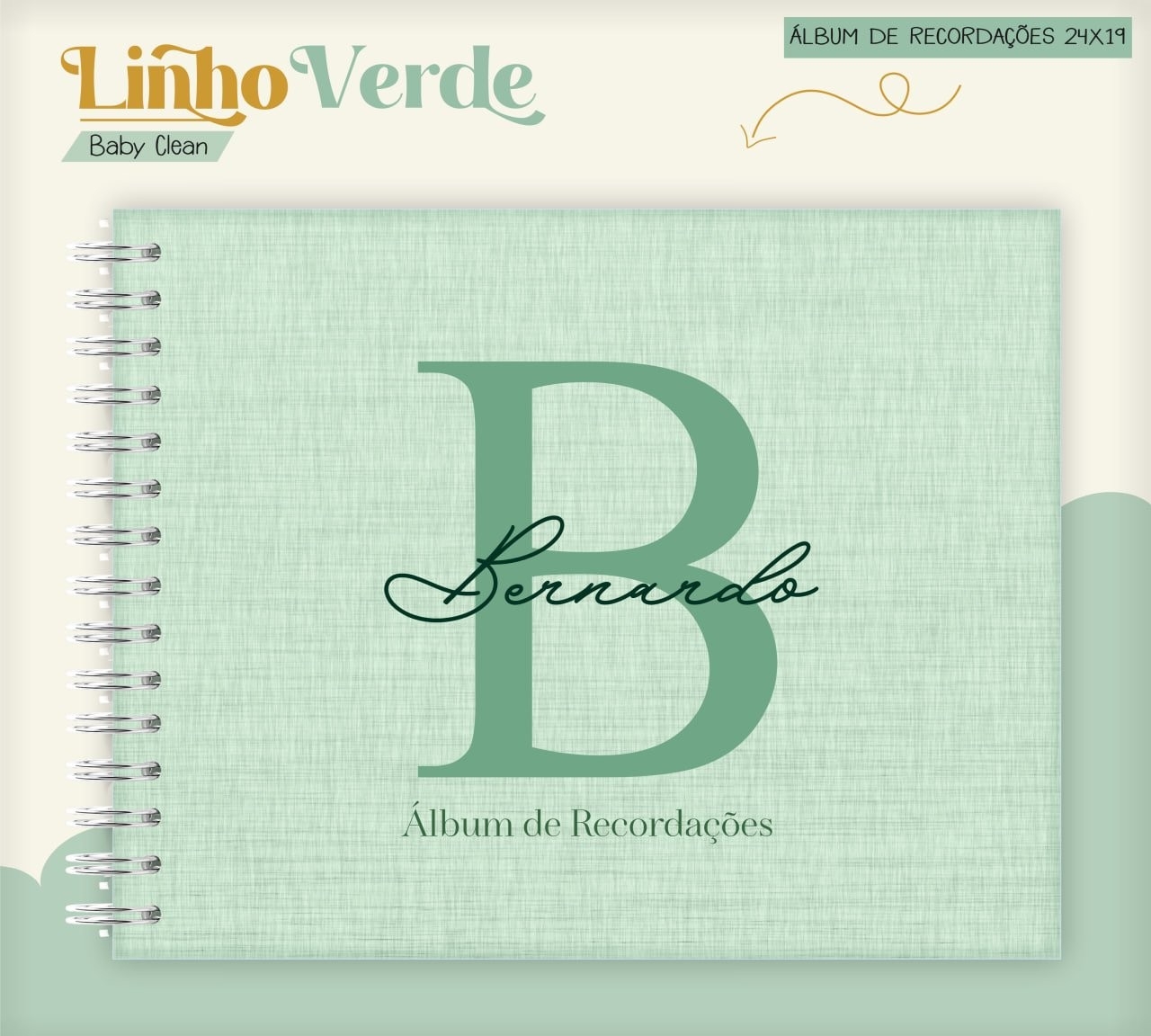 Caderneta e Livro do bebe Linho Verde - Arquivo Digital