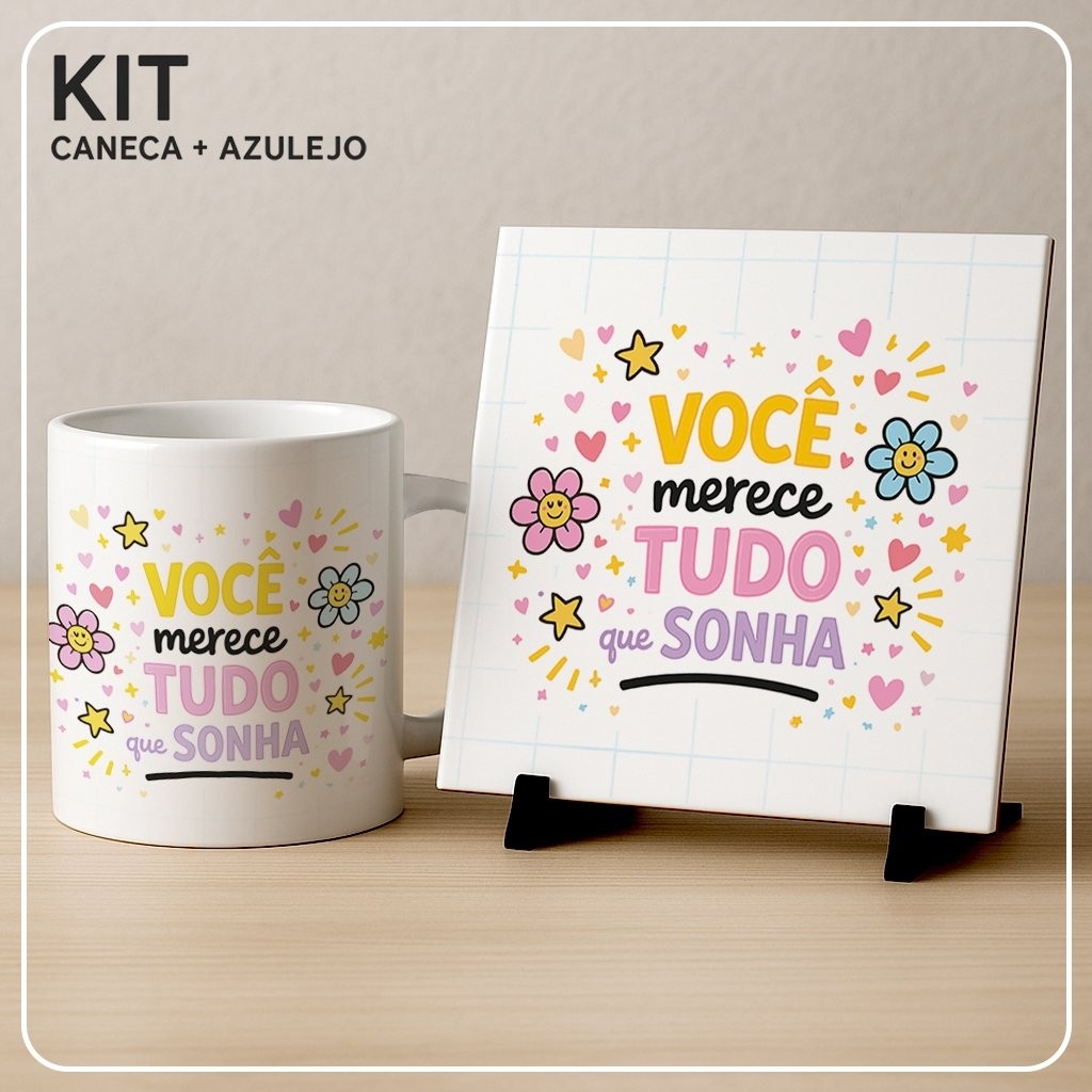 artes para canecas e azulejos Coleção Lindas Frases