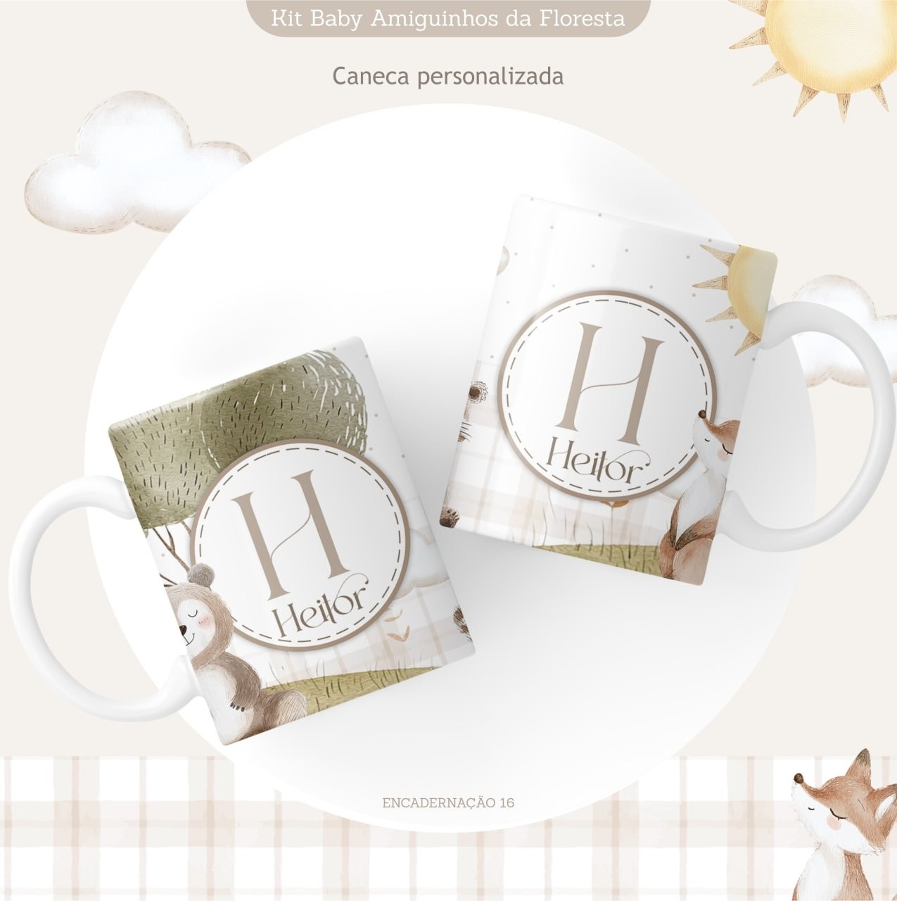 Caderneta e Kit Maternidade BICHINHOS NA FLORESTA