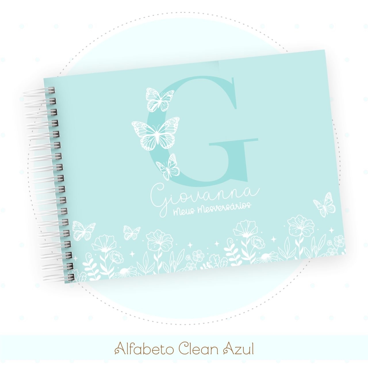 Caderneta e Livro do bebe Alfabeto Clean Borboleta Azul
