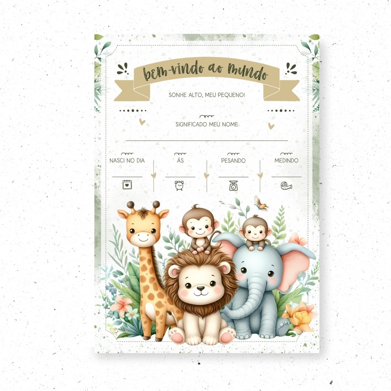 Caderneta e Livro do Bebe Pack Baby Safari