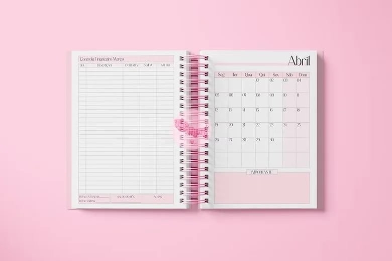 Miolo Agenda Rosa Visão Semanal 2027