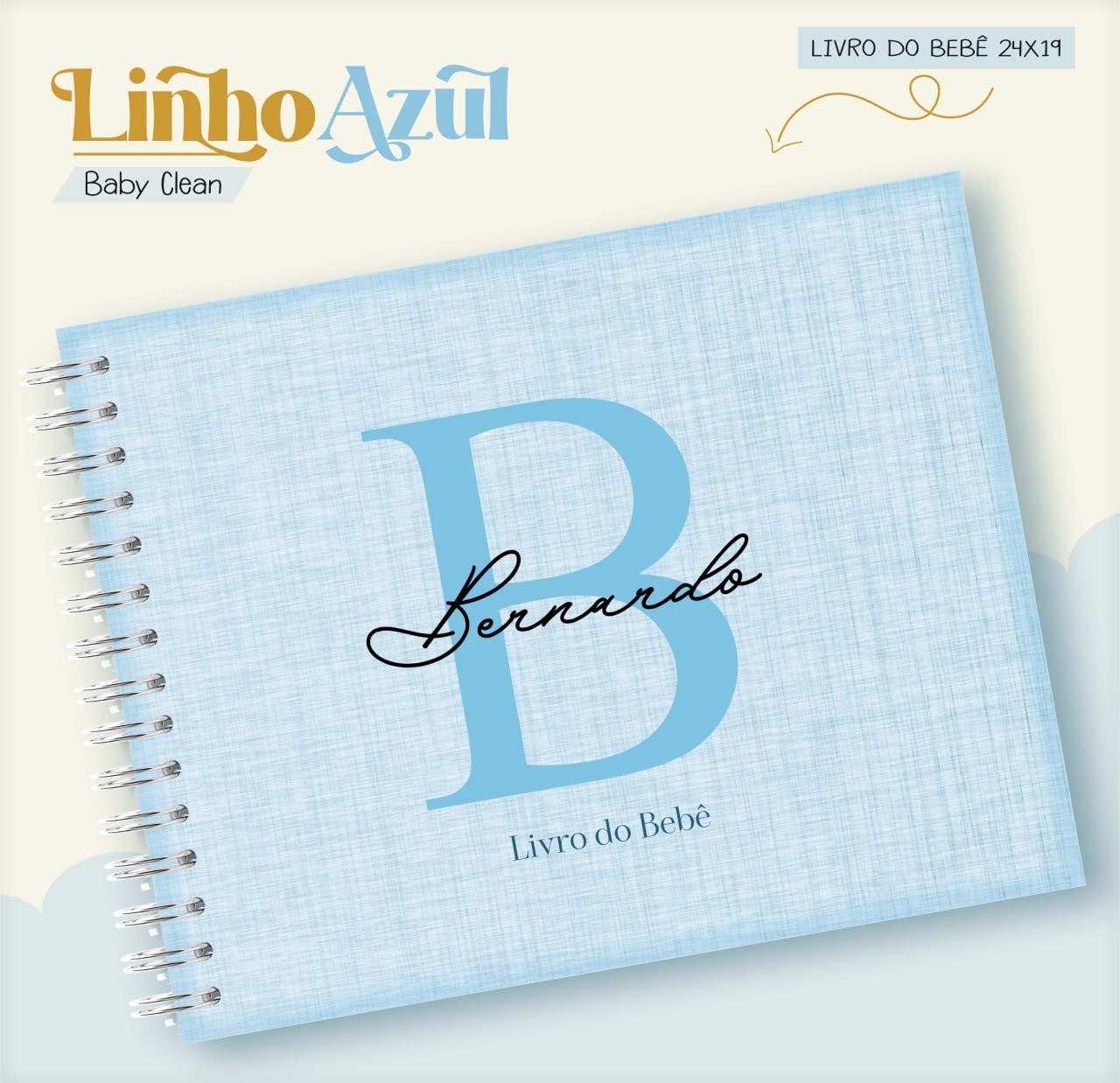 Caderneta e Livro do bebe Linho Azul - Arquivo Digital