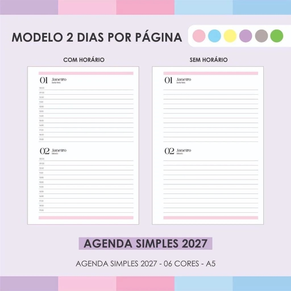 Agenda Simples 2027 – 06 Cores