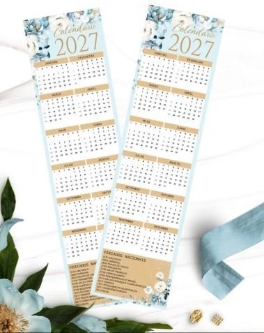 KIT CALENDÁRIOS 2027 COLEÇÃO FLORAL AZUL