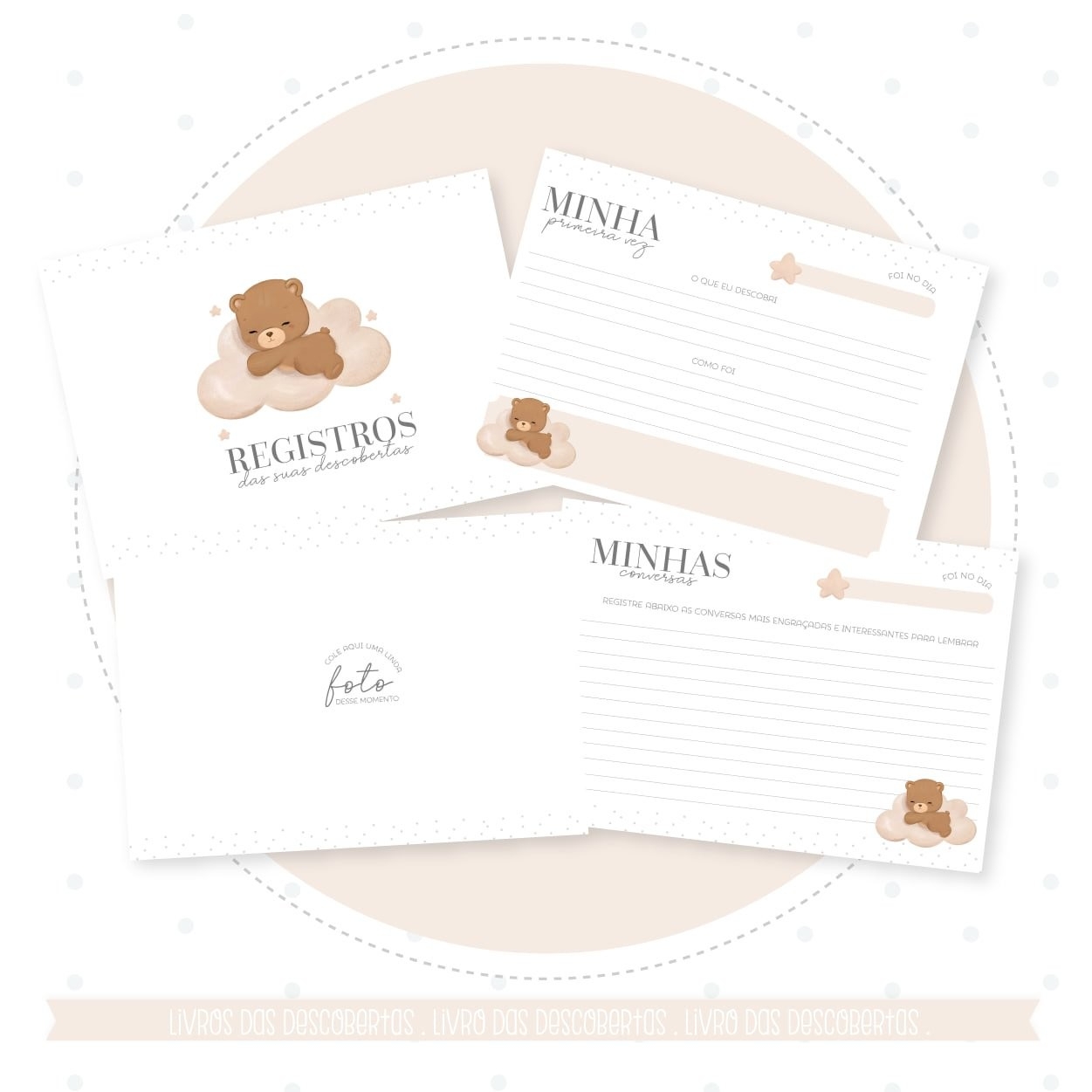 Caderneta com Livros do bebe Ursa Ursinha - Arquivo Digital