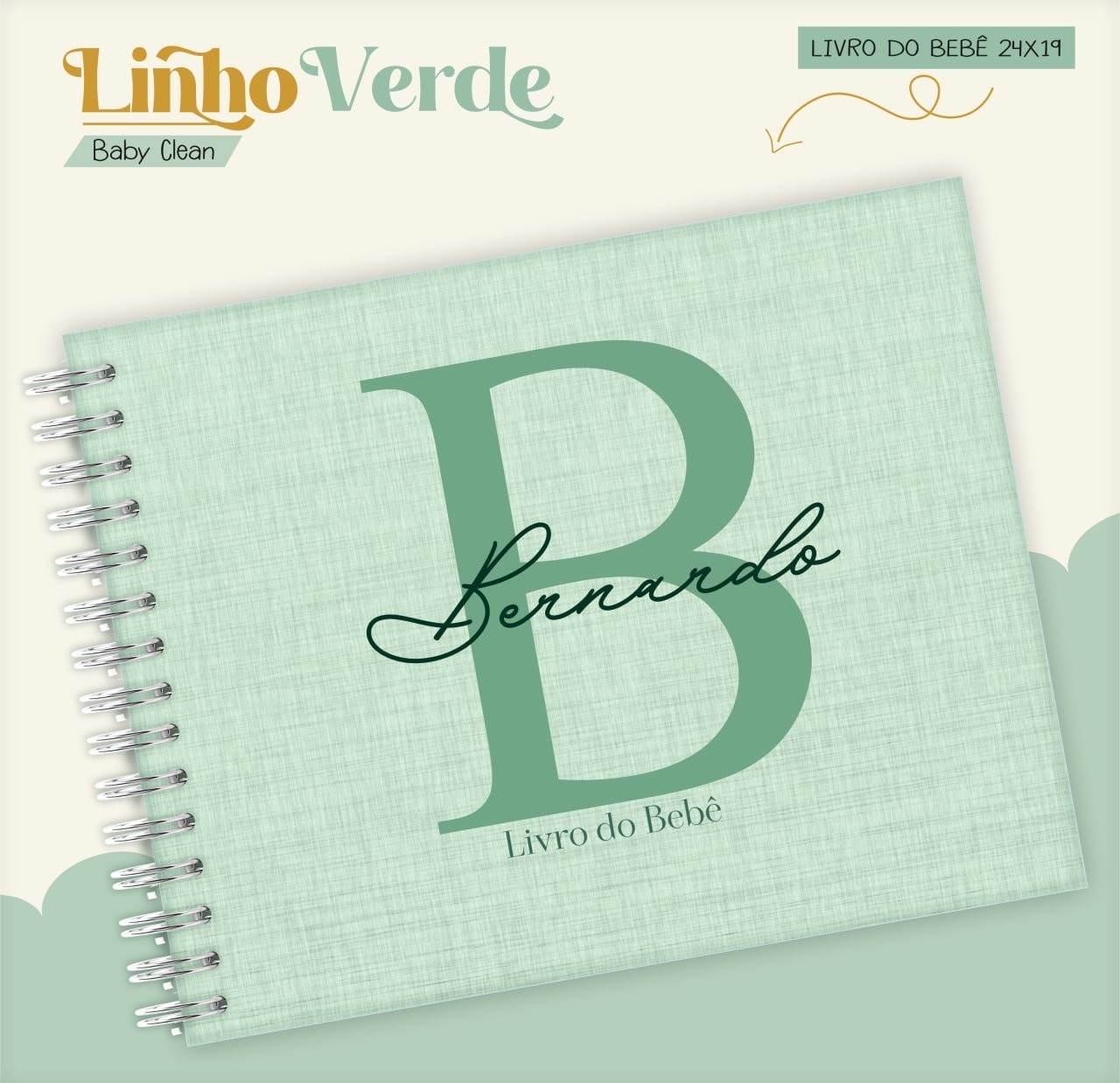Caderneta e Livro do bebe Linho Verde - Arquivo Digital