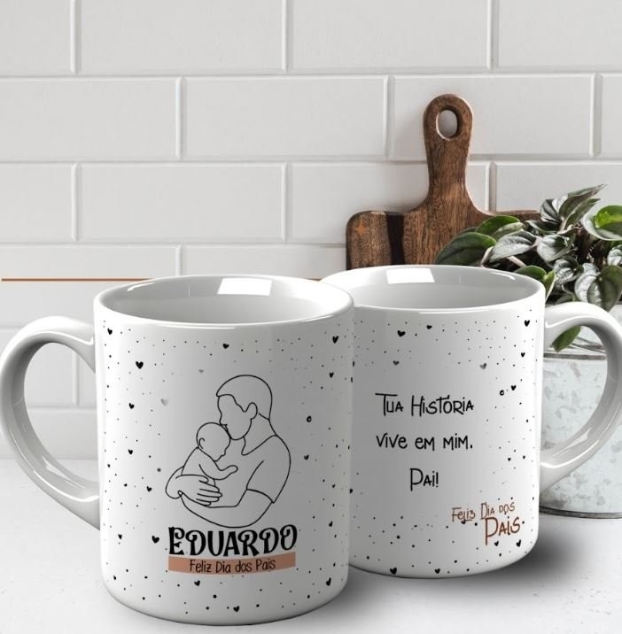 ARTE PARA CANECA DIA DOS PAIS MINIMALISTA