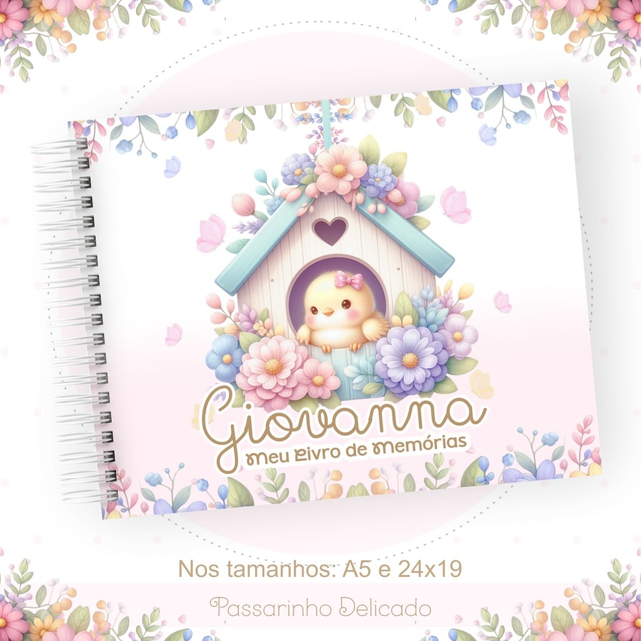 Caderneta e Livro do bebe Passarinho Delicado