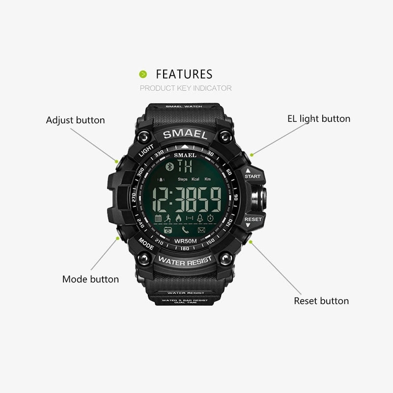Smartwatch Smael Bluetooth Relógio Inteligente