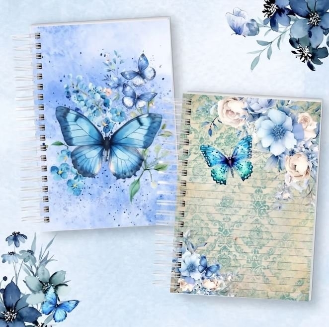 KIT CADERNO E BLOQUINHO BORBOLETAS