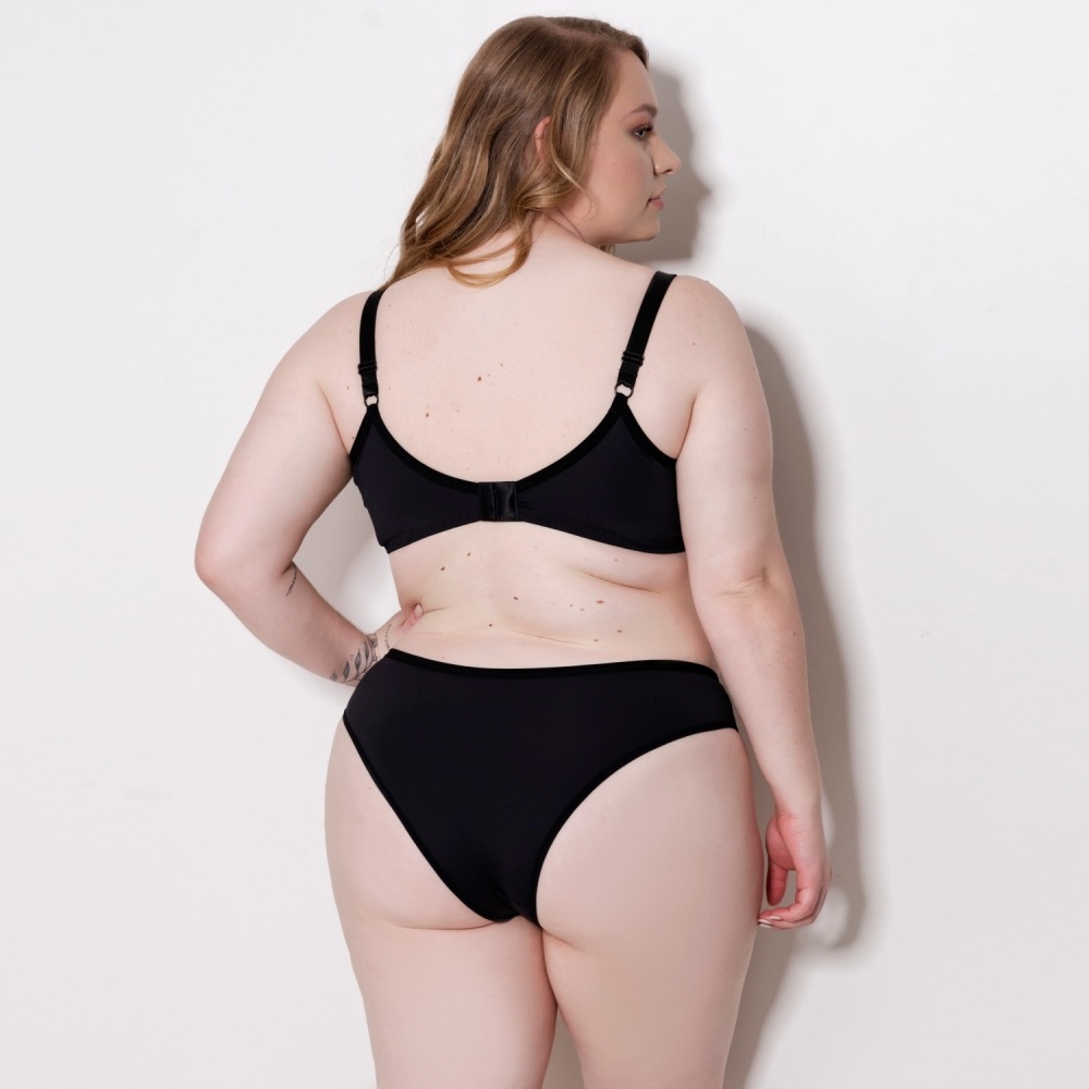 Conjunto Plus Size sem Bojo em Microfibra e Renda - C9103