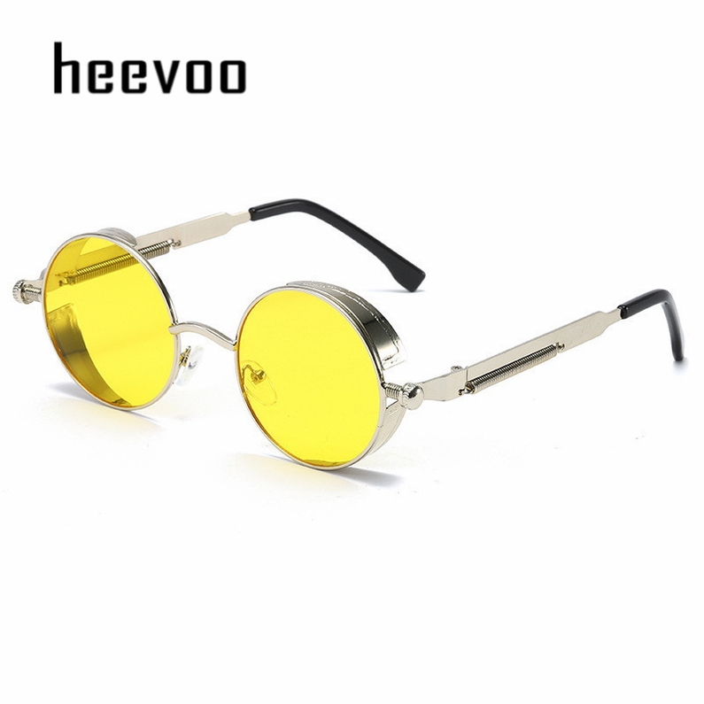 Óculos de Sol Redondo Metal Steampunk Vintage High Quality Original 17