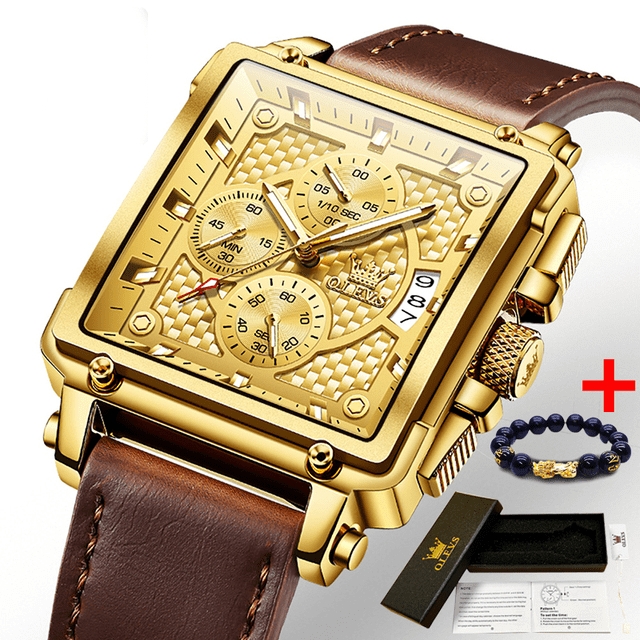 Relógio Masculino Gold Luxo com Pulseira de BRINDE!