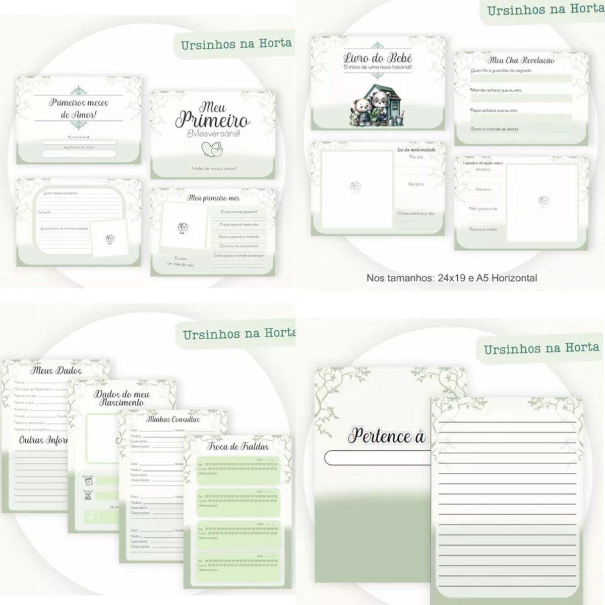 Arquivo Digital Pack Baby Ursinhos Na Horta