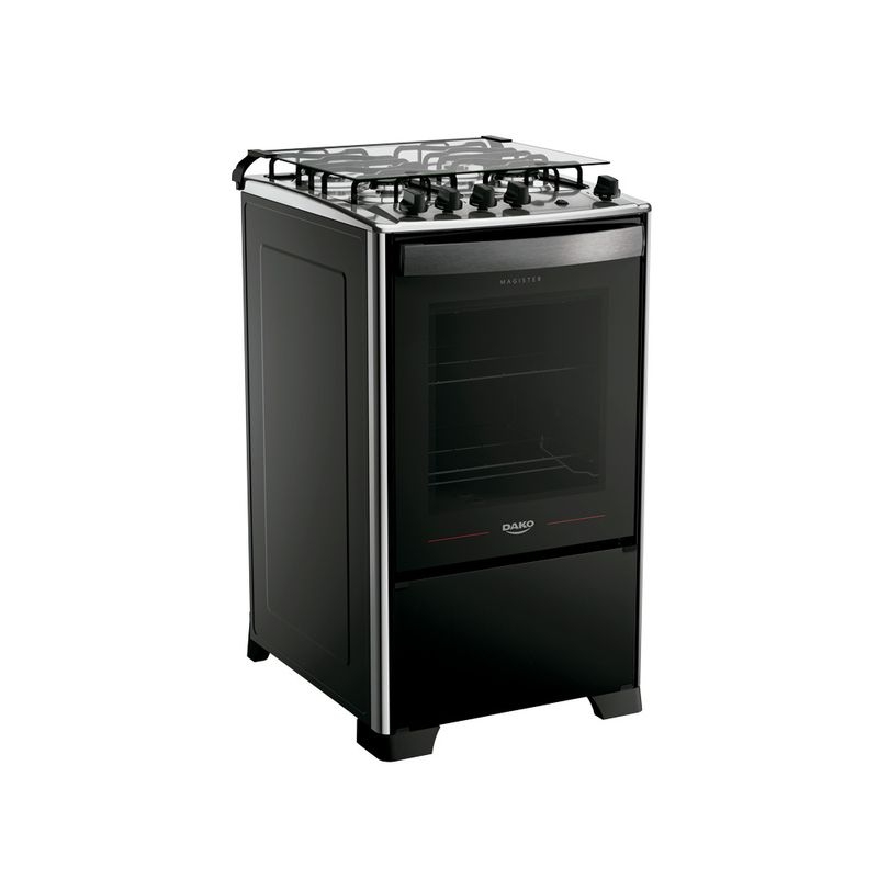 Fogão 4 Bocas Preto com Mesa Inox Dako Magister Bivolt