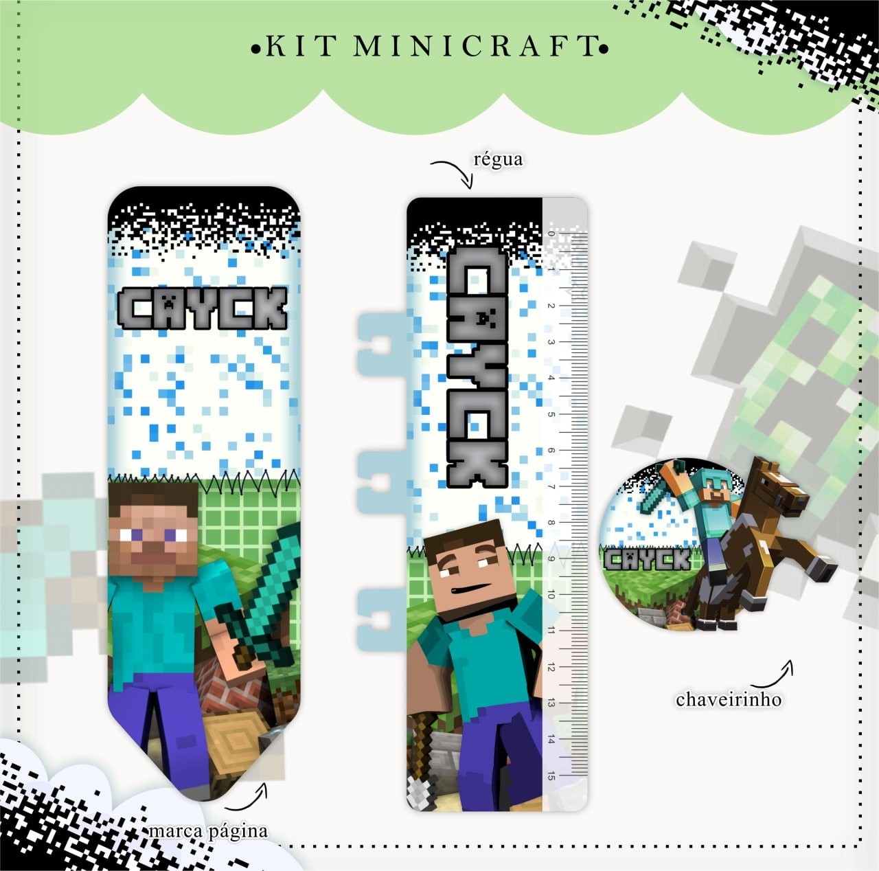 Arquivo Digital Caderneta e Caneca Minecraft