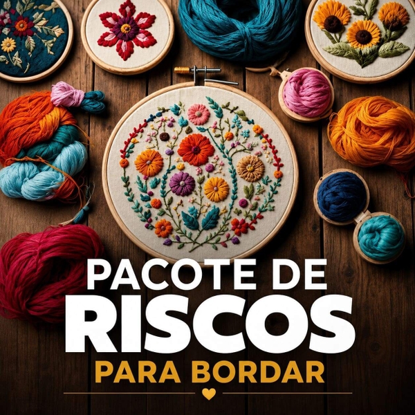 Pacote de Riscos Para Bordado Livre