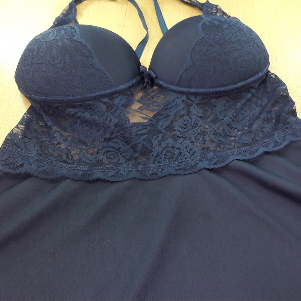 Camisola com Bojo e Renda - C7930
